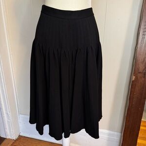 Givenchy Black Drop Waist Pleated Women's Skirt Size 40 | Viscose | Italian